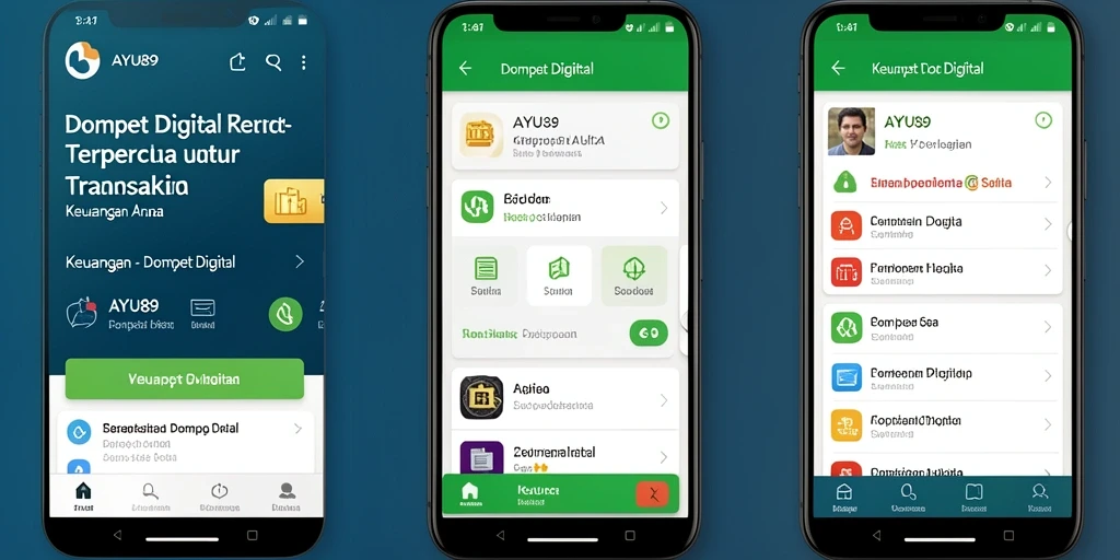 Screenshot utama AYU89 menampilkan antarmuka Dompet Digital yang user-friendly.