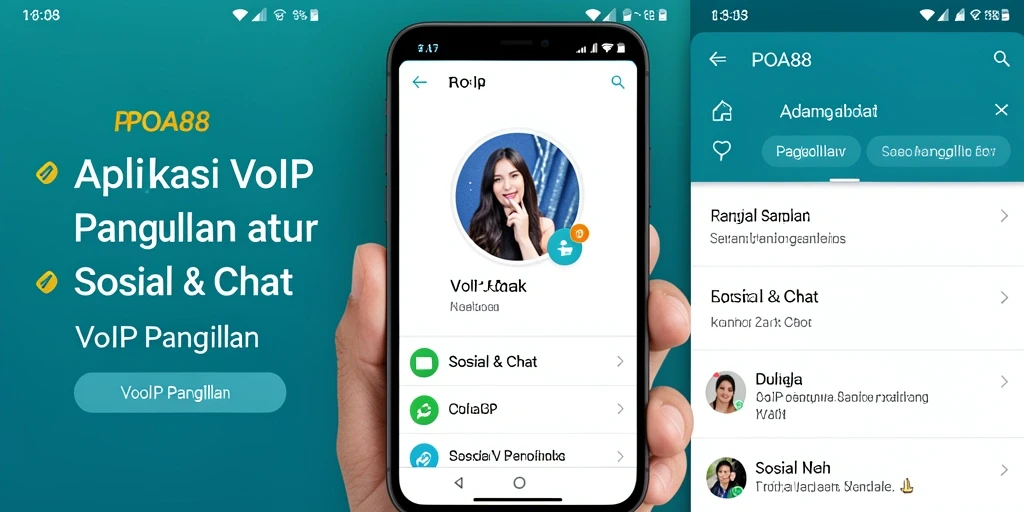 Antarmuka aplikasi POA88 dengan fitur VoIP Panggilan yang intuitif.