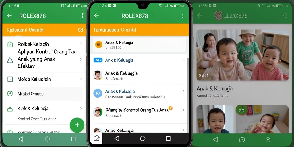 Tampilan antarmuka user-friendly dari ROLEX878 untuk kontrol orang tua.