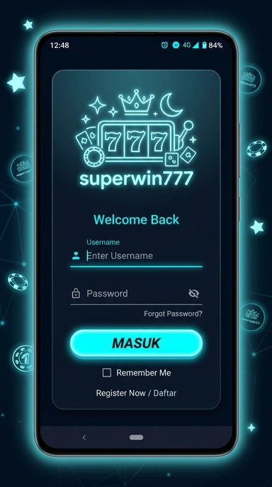 Tampilan halaman login superwin777